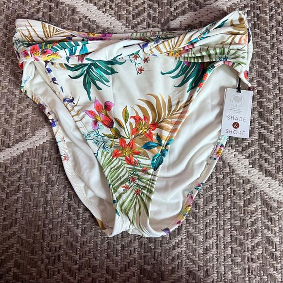 Shade & shore floral bikini bottom sz Medium - Picture 1 of 2